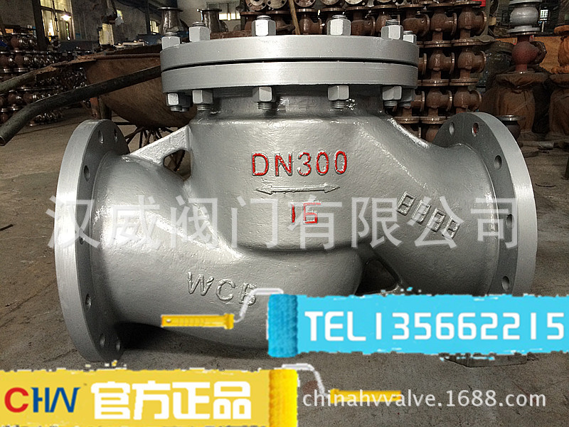 汉威阀门国标法兰升降式止回阀H41H-16C/25C硬密封铸钢WCB碳钢