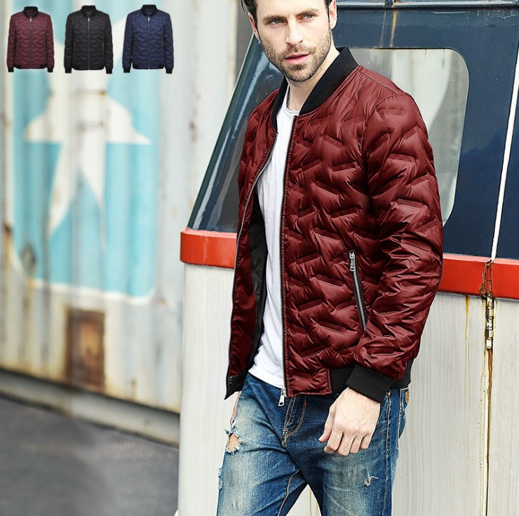 跨境2020新男装轻薄型羽绒服男休闲薄款羽绒外套厂家棒球服大码