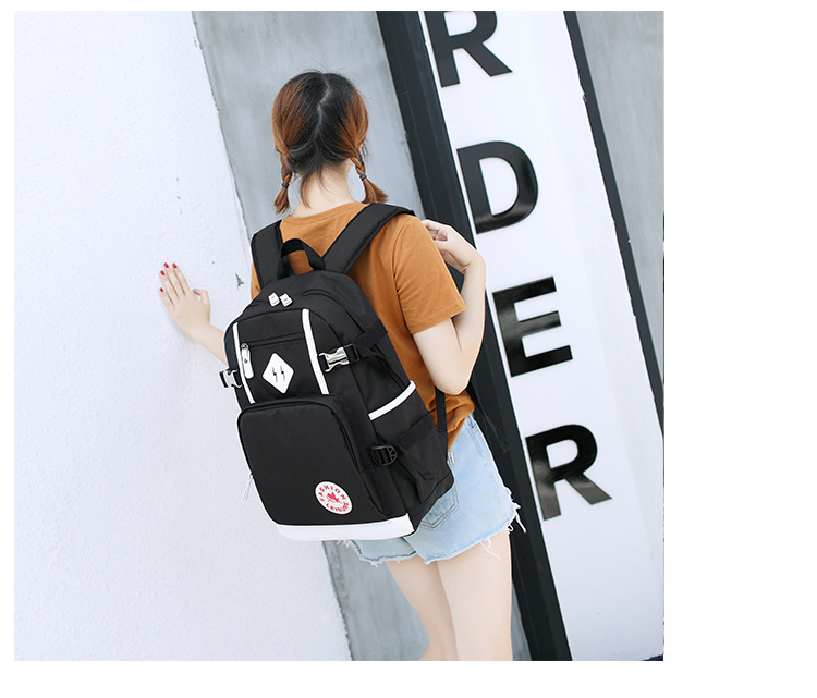 Fashion Solid Color Square Zipper Functional Backpack display picture 1