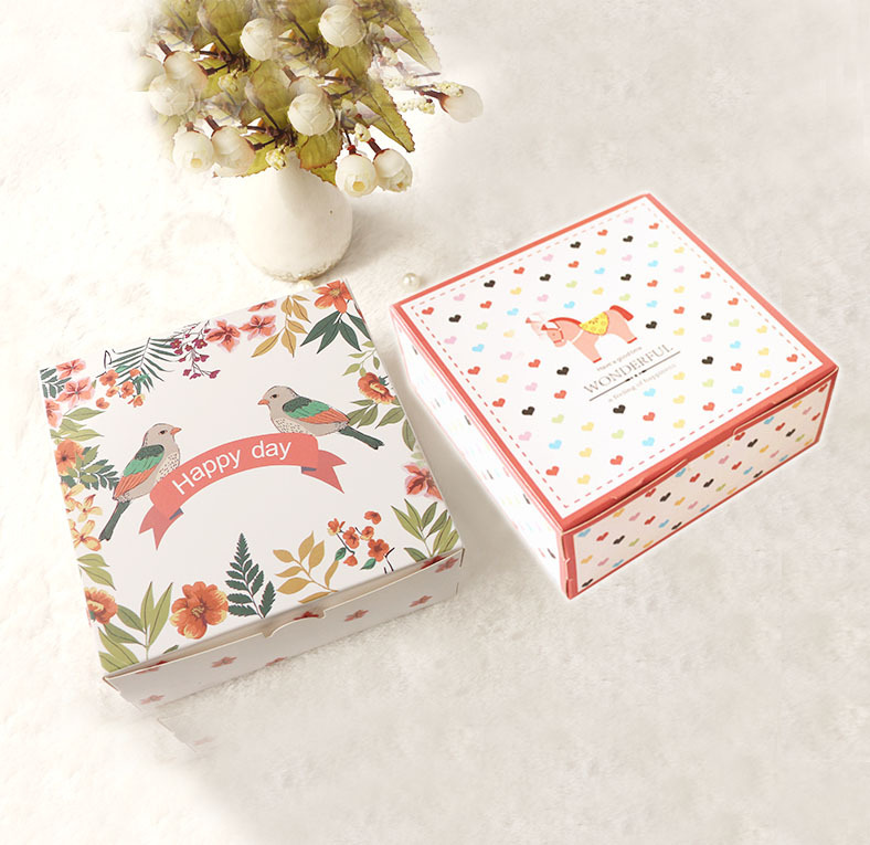 花鸟木马芝士乳酪慕斯戚风起司蛋糕盒西点盒月饼盒饼干烘焙包装盒