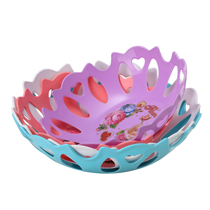 时尚花型果篮创意水果篮塑料花边果篮批发