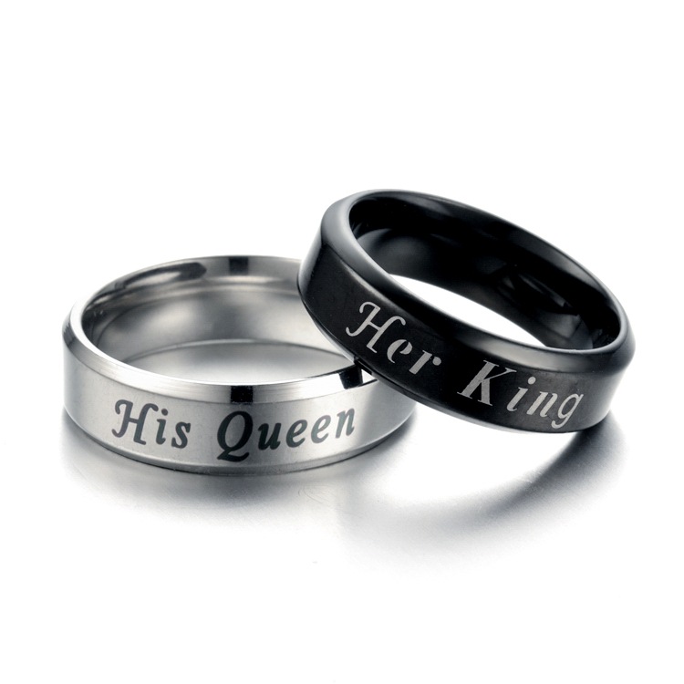 her King his Queen couple rings European...