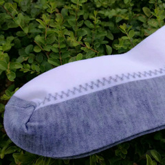 秋冬款滌棉男士中筒襪 灰底白面陰陽底拼色休閒男襪地攤貨源