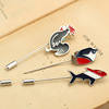 Korean temperament TB series three -color red, white, blue, Korean animal plug -in brooch, nichehon shark small fish, a pins