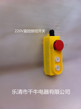 供應220V直控電機按鈕盒帶急停，微型電動葫蘆單速手電門控制手柄