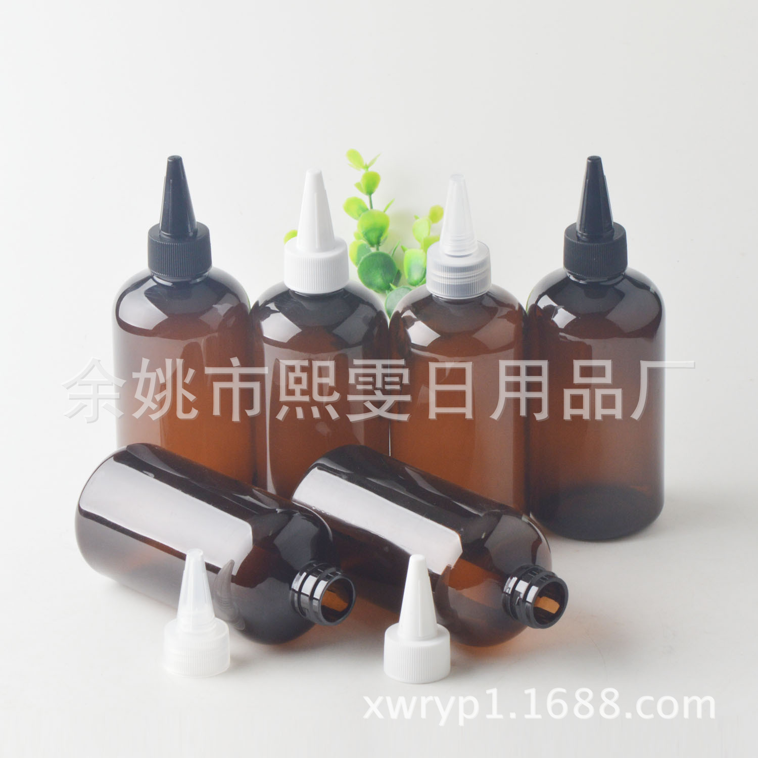 250ml矮胖棕色尖嘴瓶 PET棕色瓶 水剂瓶 塑胶油壶瓶