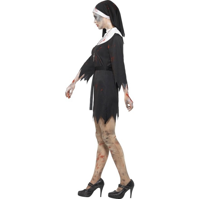 Halloween couple costume Ghost Festival costume horror Christian Catholic Jesus service male priest nun zombie Costume