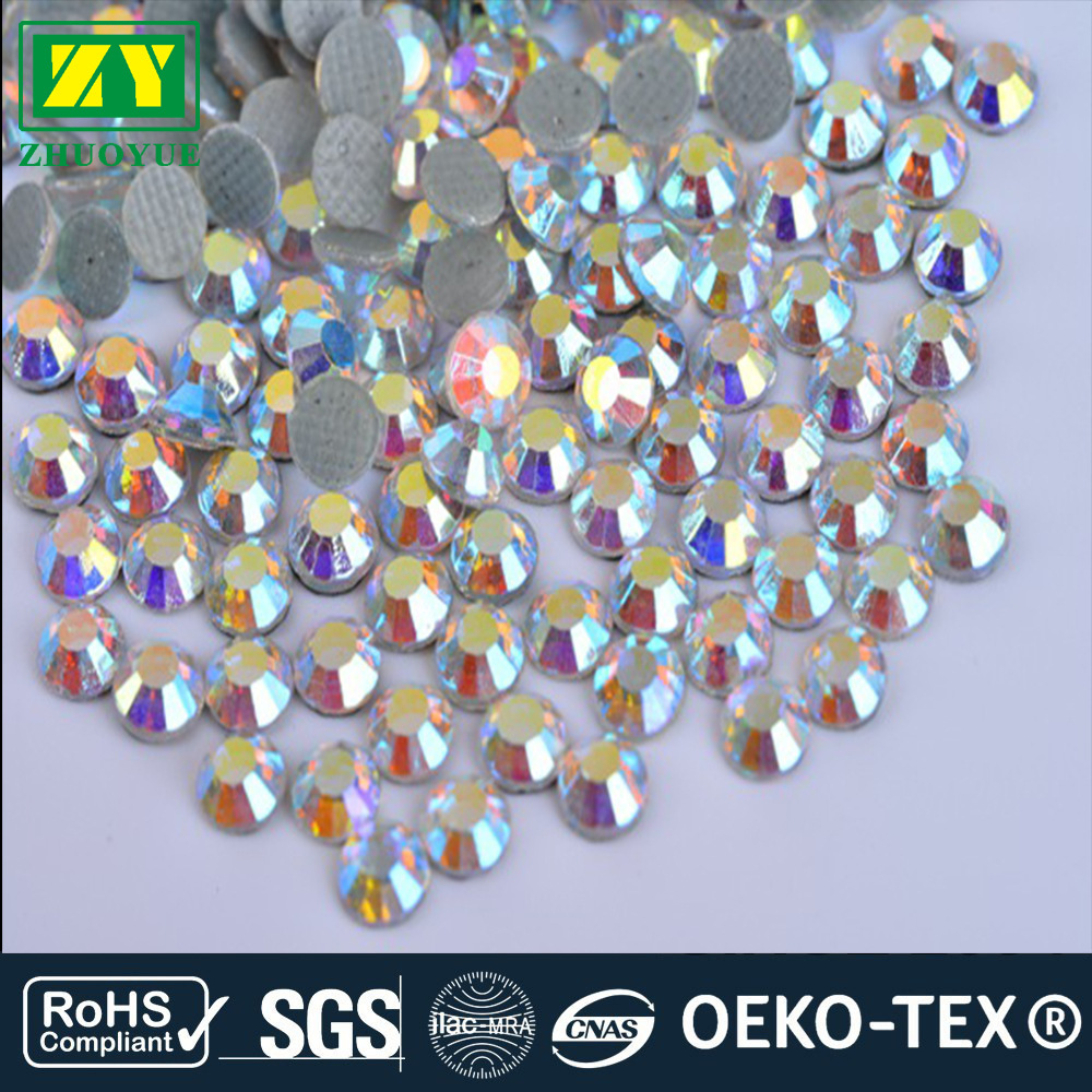 韩国进口镀白AB彩环保烫钻 多彩服装辅料环保烫钻 鞋箱包礼服