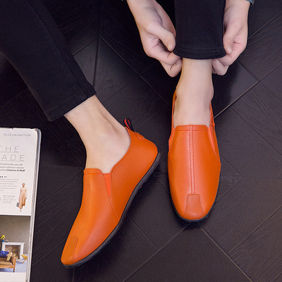 2020新款男士皮鞋豆豆鞋休闲四季鞋子一件代发 皮鞋厂家直销开车