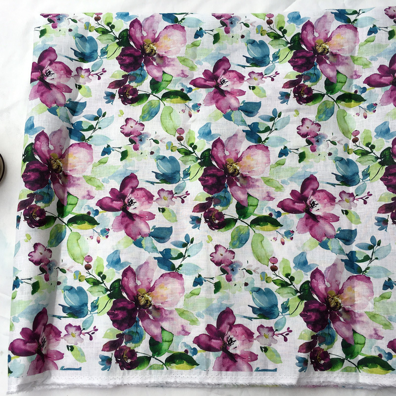 棉底数码印花布  苎麻碎花 棉类面料 cotton fabrics