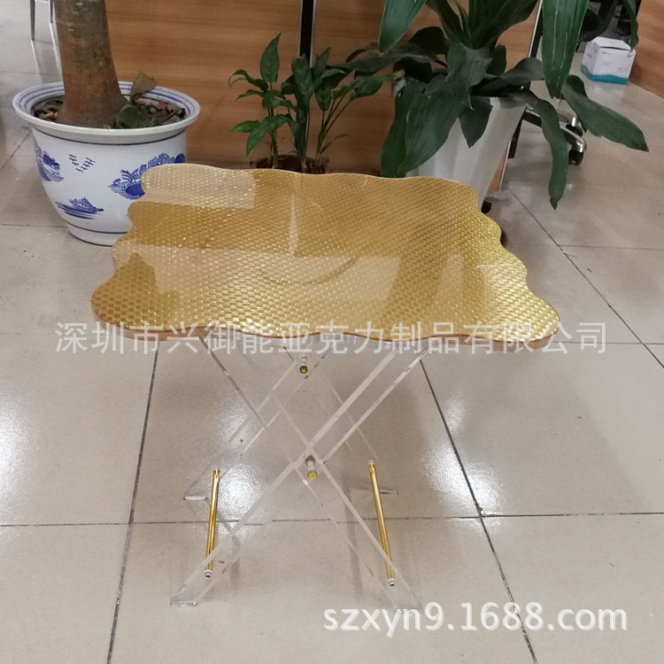 亚克力桌子 亚克力折叠咖啡桌 有机玻璃折叠桌 亚克力家具