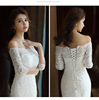 Wedding dress new bride with a word shoulder waist thin tail small tail and dream wedding dresses
