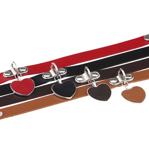 European and American popular personality punk style necklace, Gothic nightclub style necklace, heart love PU collar necklace