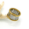 Fashionable two-color ring stainless steel suitable for men and women, European style