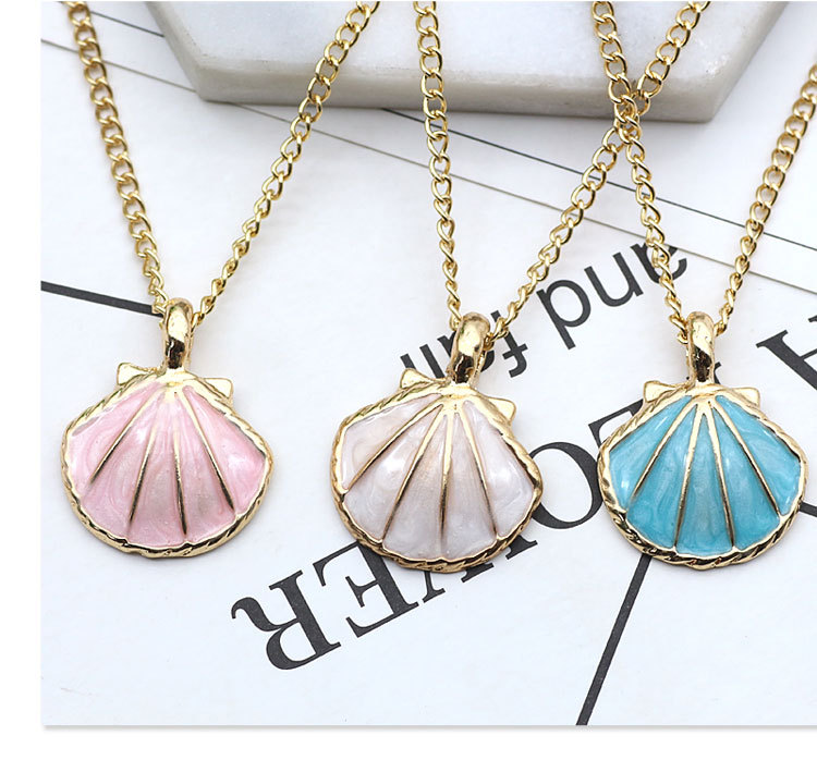 11g Weight Alloy Pendant Material Pendant Necklace Classification Alloy Chain Material 1 Piece Quantity Holiday, Daily Occasion Alloy Material Starfish, Shell Pattern Women's Gender Enamel Design Marine Style Style Marine Style Starfish Shell Alloy Enamel Women's Pendant Necklace 2