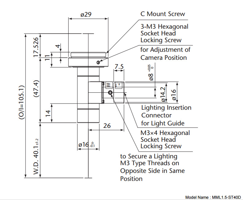 日本Moritex茉丽特 MML固定倍率镜头 MML1.5-ST40D 标清远心镜头