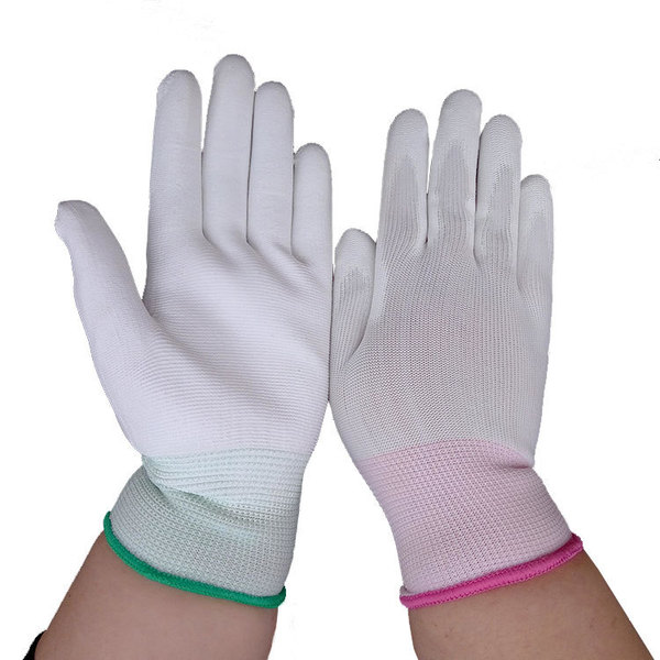 Longlida 13 needle nylon white PU coated palm gloves 7#8#9# color…