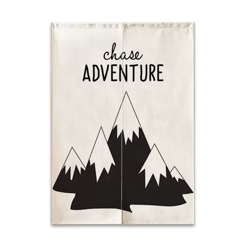 手绘韩国插画北欧极简客厅挂帘棉麻布艺植物半门帘夏季遮光小窗帘