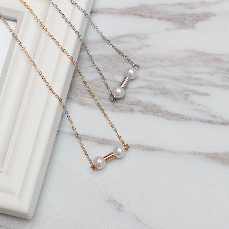 8g Weight Necklace Classification Wedding, Travel Occasion Women'S Gender Gold, Silver Color Fashion Pearl Short Necklace 7