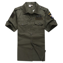 军野行迷彩户外101空降师纯棉短袖男战术衬衣衬衫