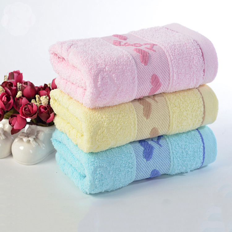 新款愛心純棉毛巾 高陽家紡日用品禮品廣告面巾可印logo定制批發