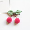 Children's cute hairgrip with bow, fuchsia hair accessory handmade, Korean style