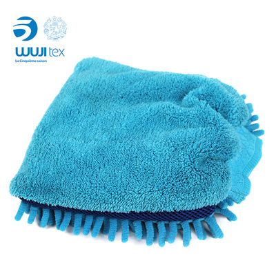 WUJI廠家直銷雪尼爾家居清潔手套 擦車洗車柔軟吸水工具定制
