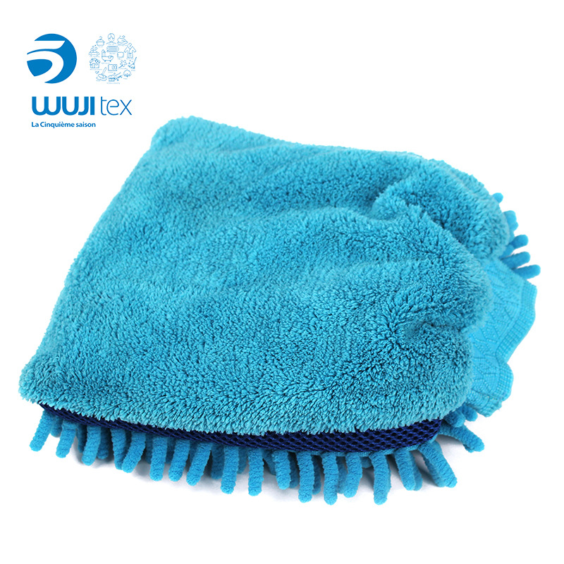 WUJI廠家直銷雪尼爾家居清潔手套 擦車洗車柔軟吸水工具定制