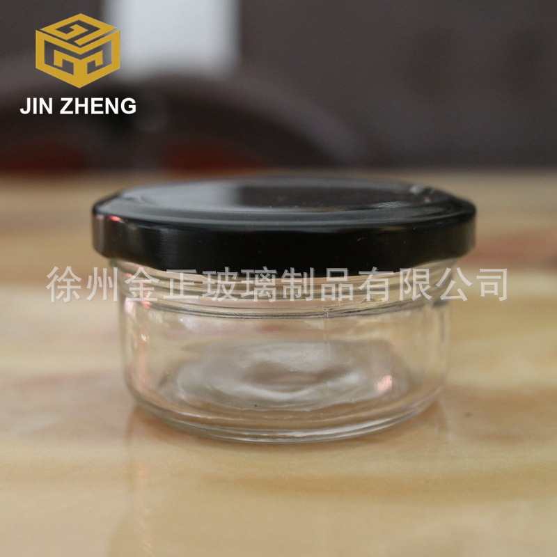 厂家现货批发 定制 80ml矮款鱼子酱玻璃瓶 无铅食品级密封不漏