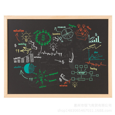 40*60cm木框黑板留言板小黑板挂式寫粉筆兒童教學練習寫字塗鴉板