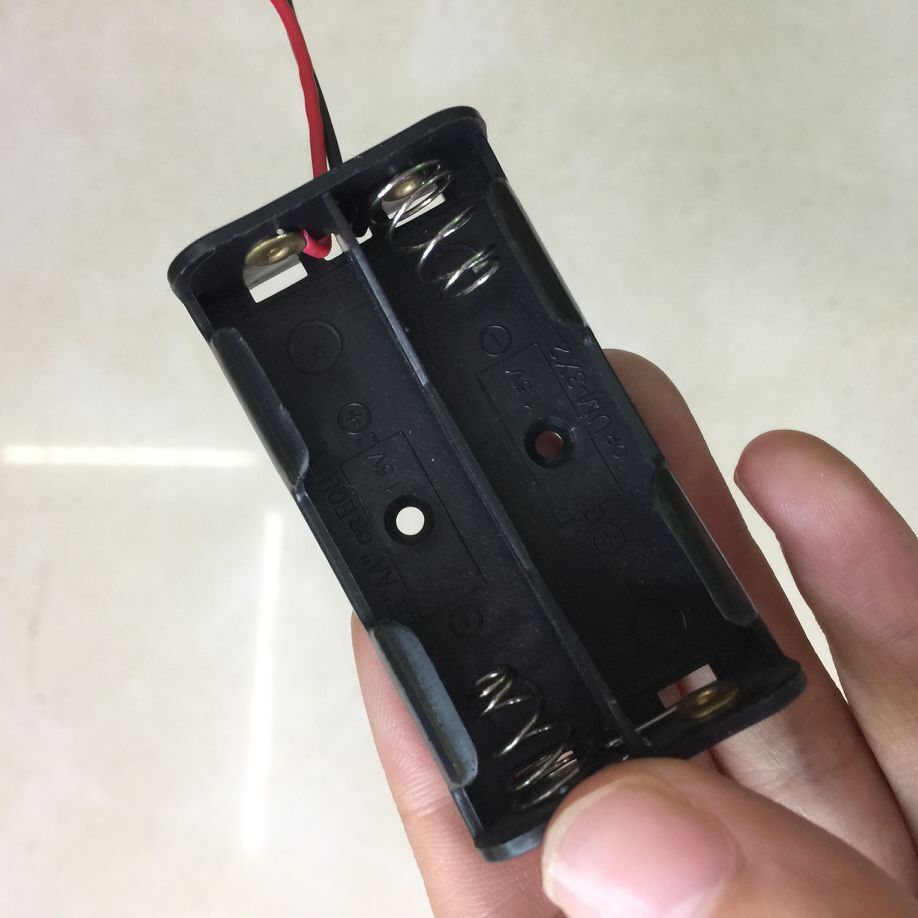 加厚两节黑色五号电池盒5号2节AA无盖电池盒铜线15cm加粗厂家批发