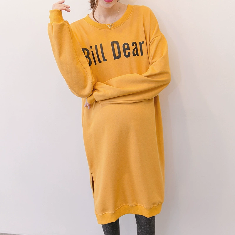 [Распродажа] Осенне-зимняя одежда для беременных, модная махровая одежда с надписями для беременных, свитер, юбка, свободная куртка больших размеров