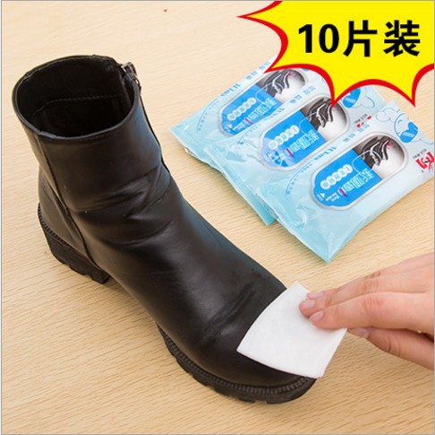 Leather goods Bag leather shoes wallet nursing disposable decontamination Polish Shoe towel Use Wet wipes Supplies 10 Pack