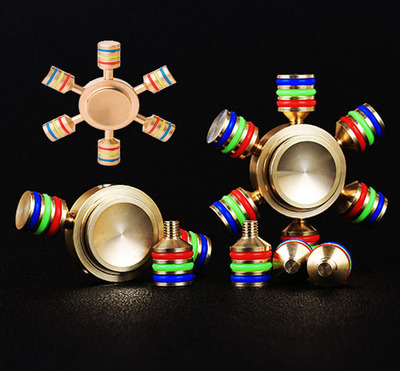 指尖陀螺三头六臂成人减压 儿童玩具指间螺旋六叶EDC金属手指陀螺