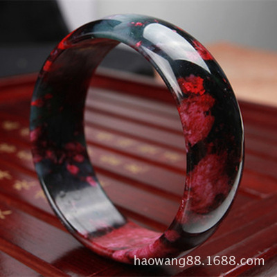 玉器批发 玉石手镯A货天然梅花玉手镯 岫玉 桃花玉手镯|ms