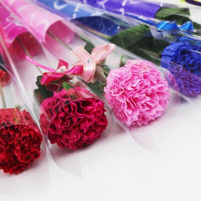 厂家直销康乃馨香皂花 仿真花 母亲节 三八妇女节 教师节 礼品|ru