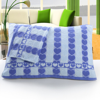 新款批发棉弱捻桃心枕巾柔软透气枕巾加厚家用情侣枕巾厂家直销|ms