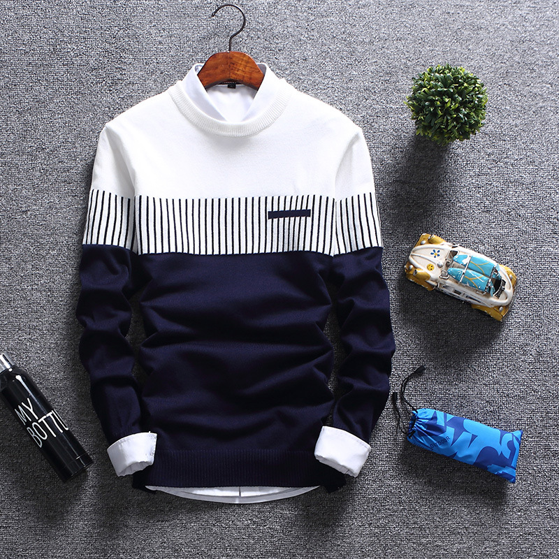 Foreign trade striped fashion sweater me...