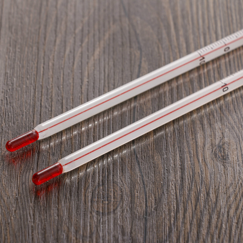 玻璃红水温度计 100℃ 100度 30cm长 红液 玻璃棒温度计 养殖大棚