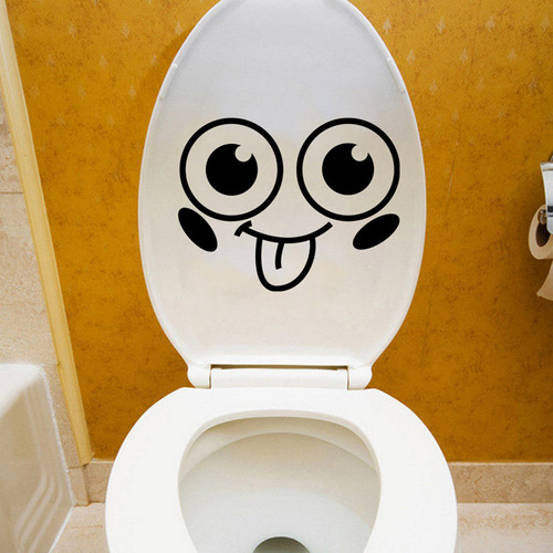 Cross-border smiling face toilet and bathroom stickers manufacturer wholesale removable decorative emoticon stickers M14 wholesale