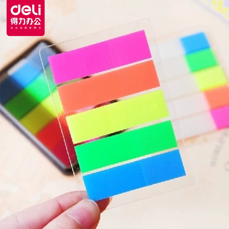 Deli 9063 цветной флуоресцентный индексный индикатор этикетка файл классификация паста удобная наклейка креативное удобство