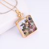 Crystal, photo frame, pendant, necklace handmade, organic chain, square perfume, accessory, new collection