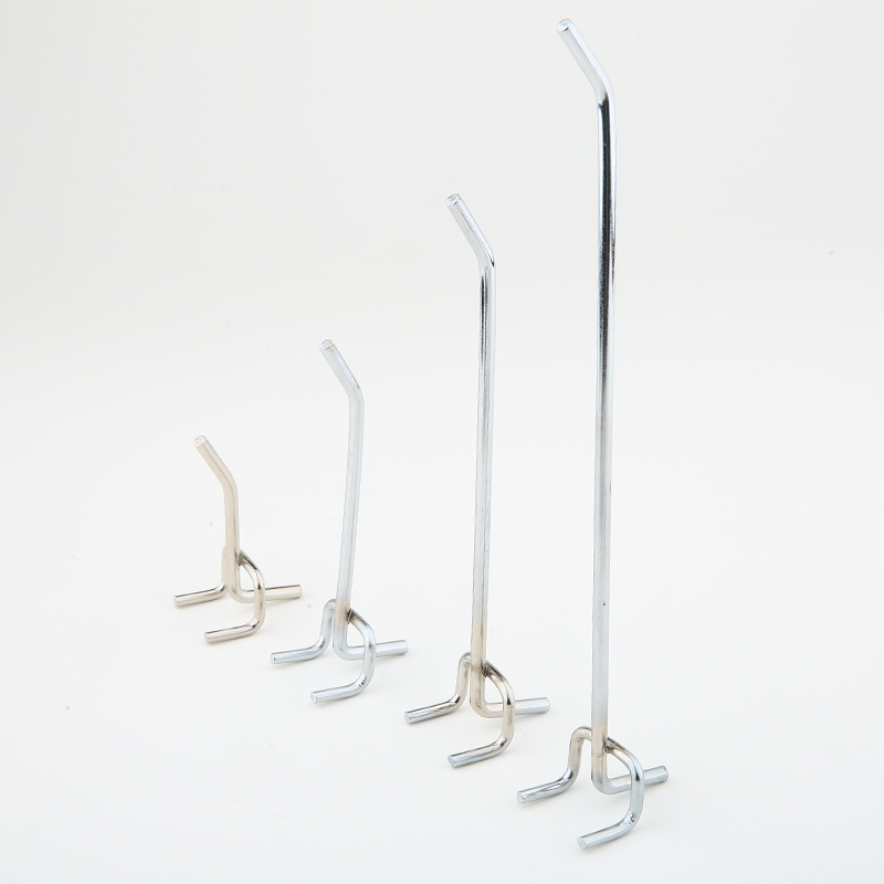 Yunwei shelf wholesale 4.2mm bold hook supermarket shelf three-legged hook hole plate Triangle hole plate hook Yunwei shelf wholesale 4.2mm bold hook supermarket shelf three-legged hook hole plate Triangle hole plate hook