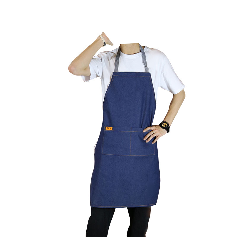 Denim sin mangas delantal cafetería diseñador lindo algodón lienzo cocina hombres y mujeres de estilo coreano ropa de trabajo de moda conjunto