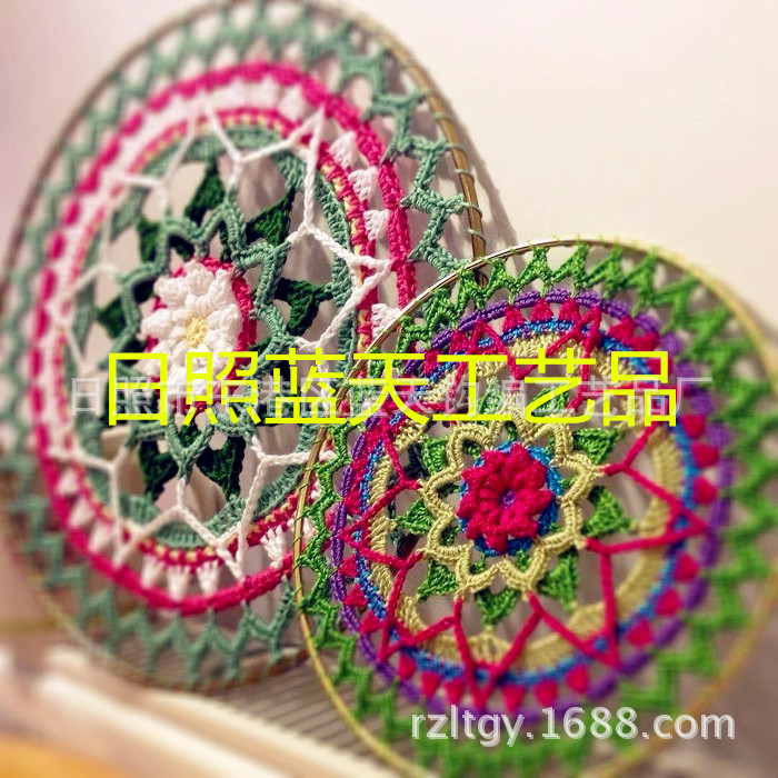 手工钩花片、毛线钩花、钩针钩花、手工手钩花工艺品