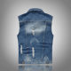Plus size Korean style slim fit Denim vest men's Denim vest embroidered casual vest trendy personalized men's waistcoat