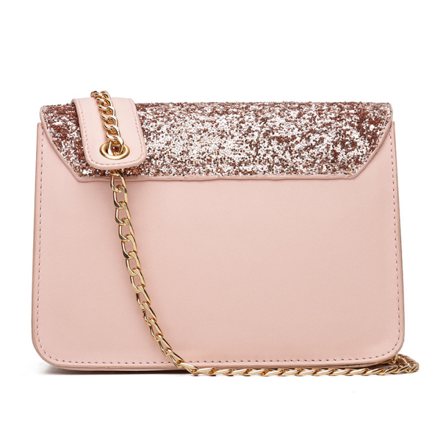 New Fashion Sequins Small Square Bag Lock One Shoulder Slant Bag 
