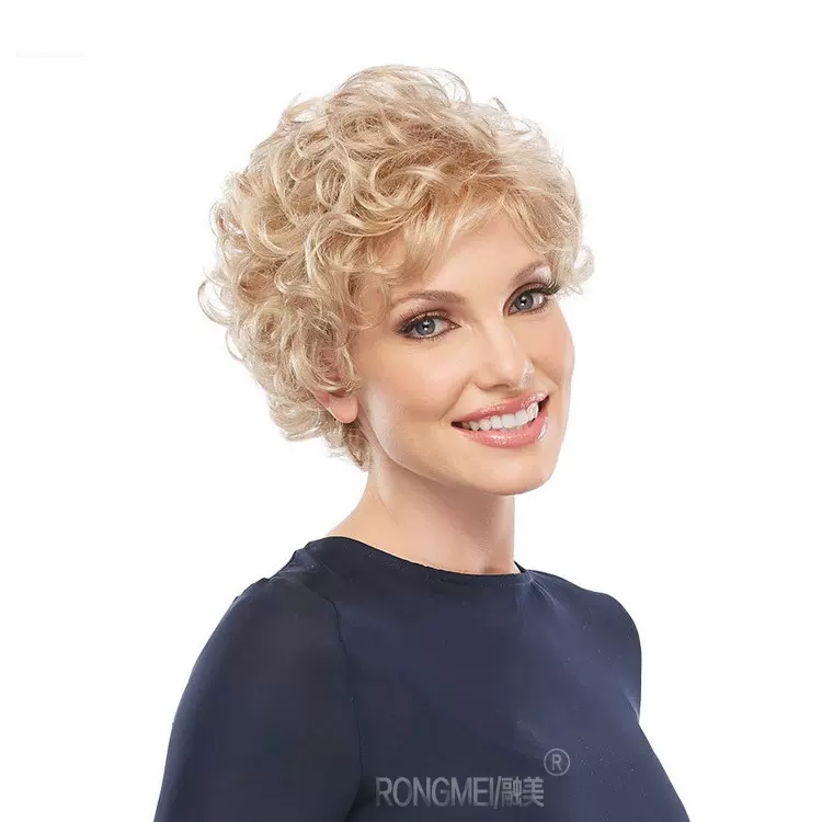 欧美假发 女士短卷发假头套个性发型 wig化纤高温丝爆炸头批发