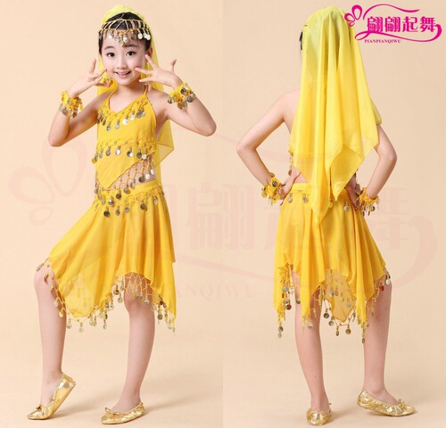Children's Indian dance costumes, toddlers' Xinjiang dance costumes, girls' ethnic dance costumes, princess skirt suits