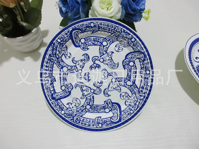 Manufacturer Special Supply Blue and White Porcelain Disposable Paper Plates Paper Plates Food Grade Can Be Customized